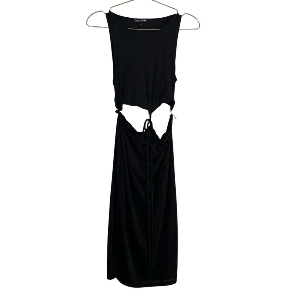 Fashion Nova Womens Mid Tie Sexy Lux‎ Club Vacation Midi Dress Size Large 525